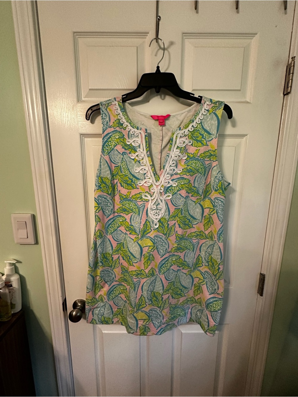 Lilly Pulitzer Sleeveless Embroidered Tunic Dress in Blue, Green & Pink